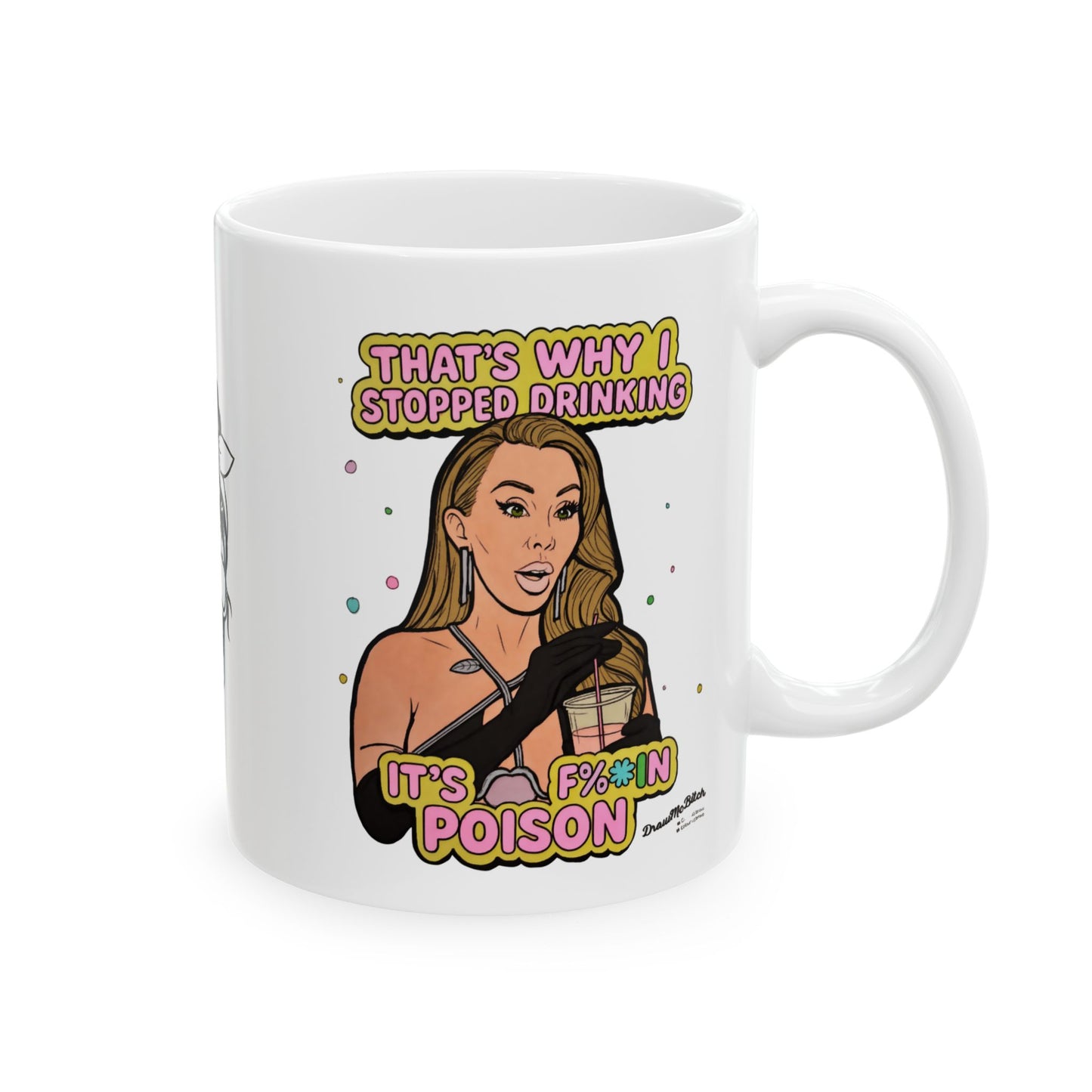 RHOM Lisa Doesn't Drink Poison, Ceramic Mug, (11oz, 15oz) Featuring Lisa Hochstein