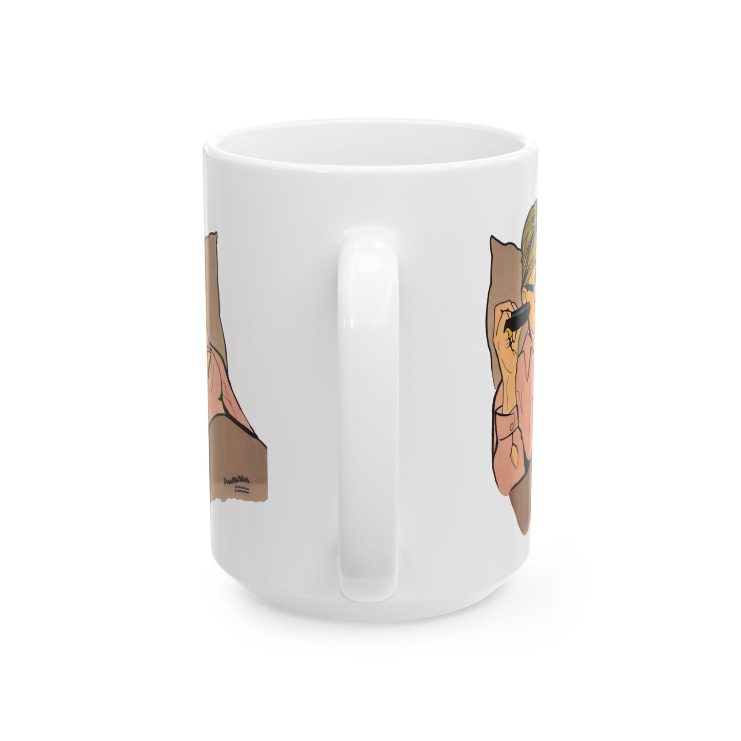 RHONY Sonja in bed with a Crown featuring Sonja Morgan, Ceramic Mug