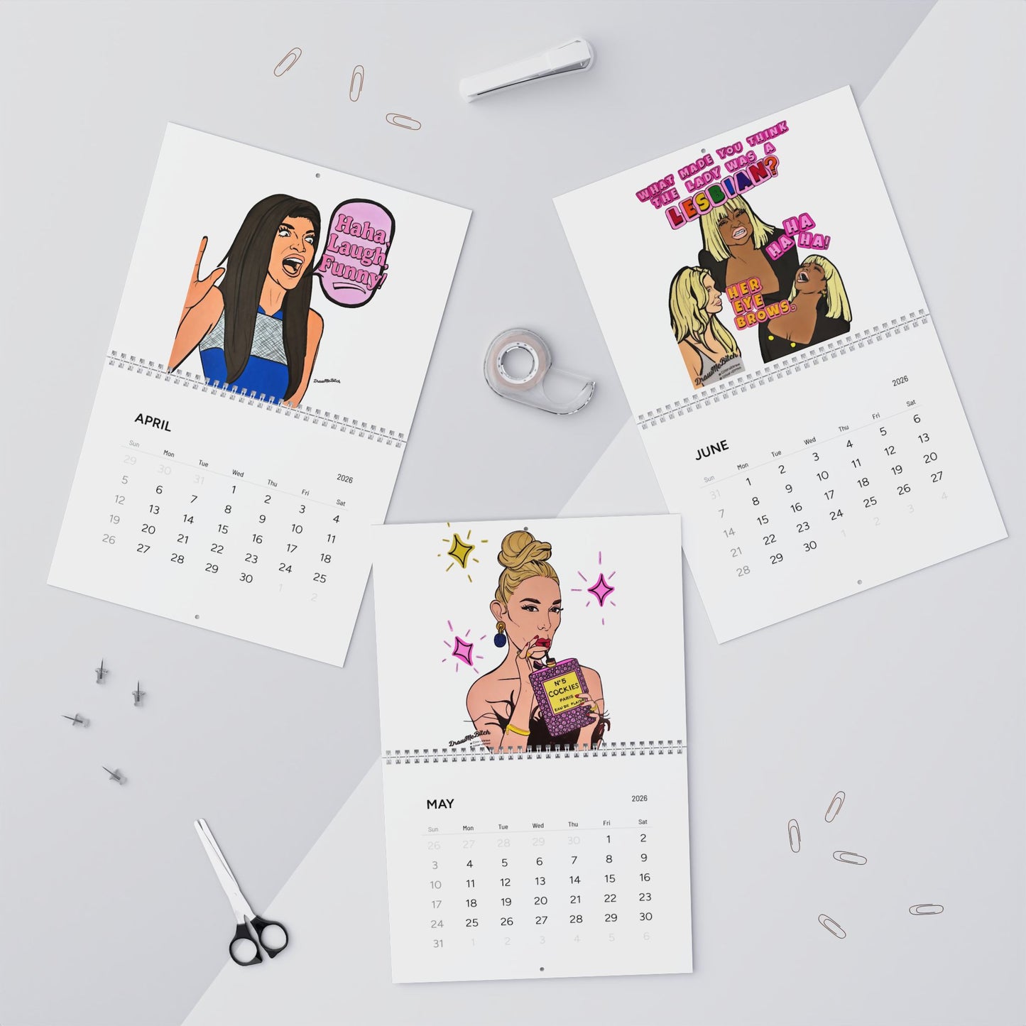 Real Housewives of 2026 by ColorUsBravo, 8" x 10" Wall Calendar