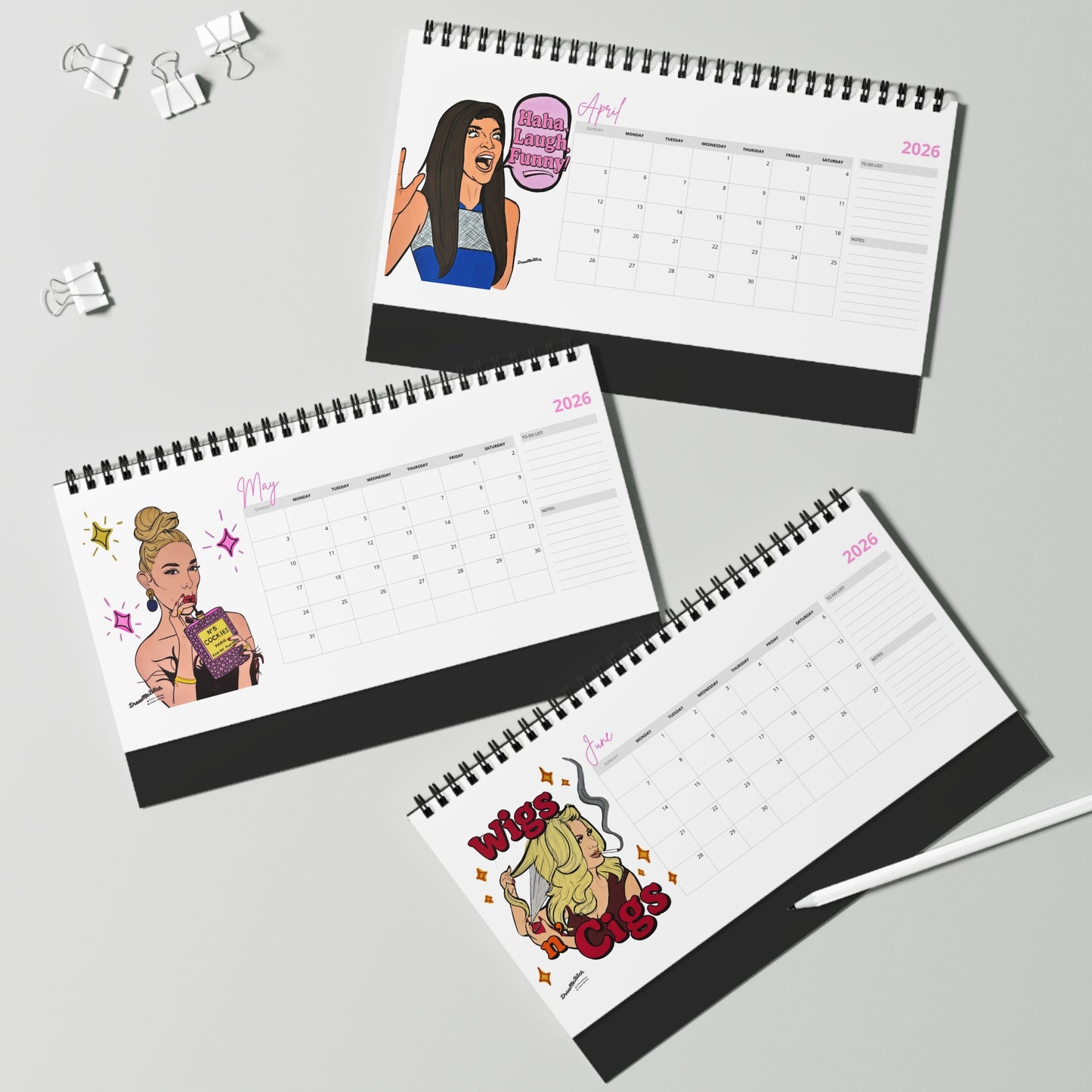 The Real Housewives of 2026, Desktop Calendar, Featuring Various Real Housewives from Bravo TV
