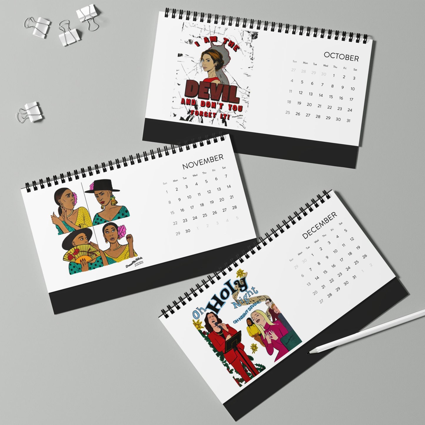 Real Housewives of 2026 by ColorUsBravo, 5" x 10" Desktop Calendar