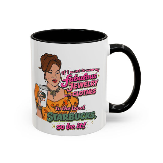 RHOBH Jenn Tilley Jewels and Coffee, Ceramic Mug, Various Sizes & Colors, featuring Jennifer Tilley