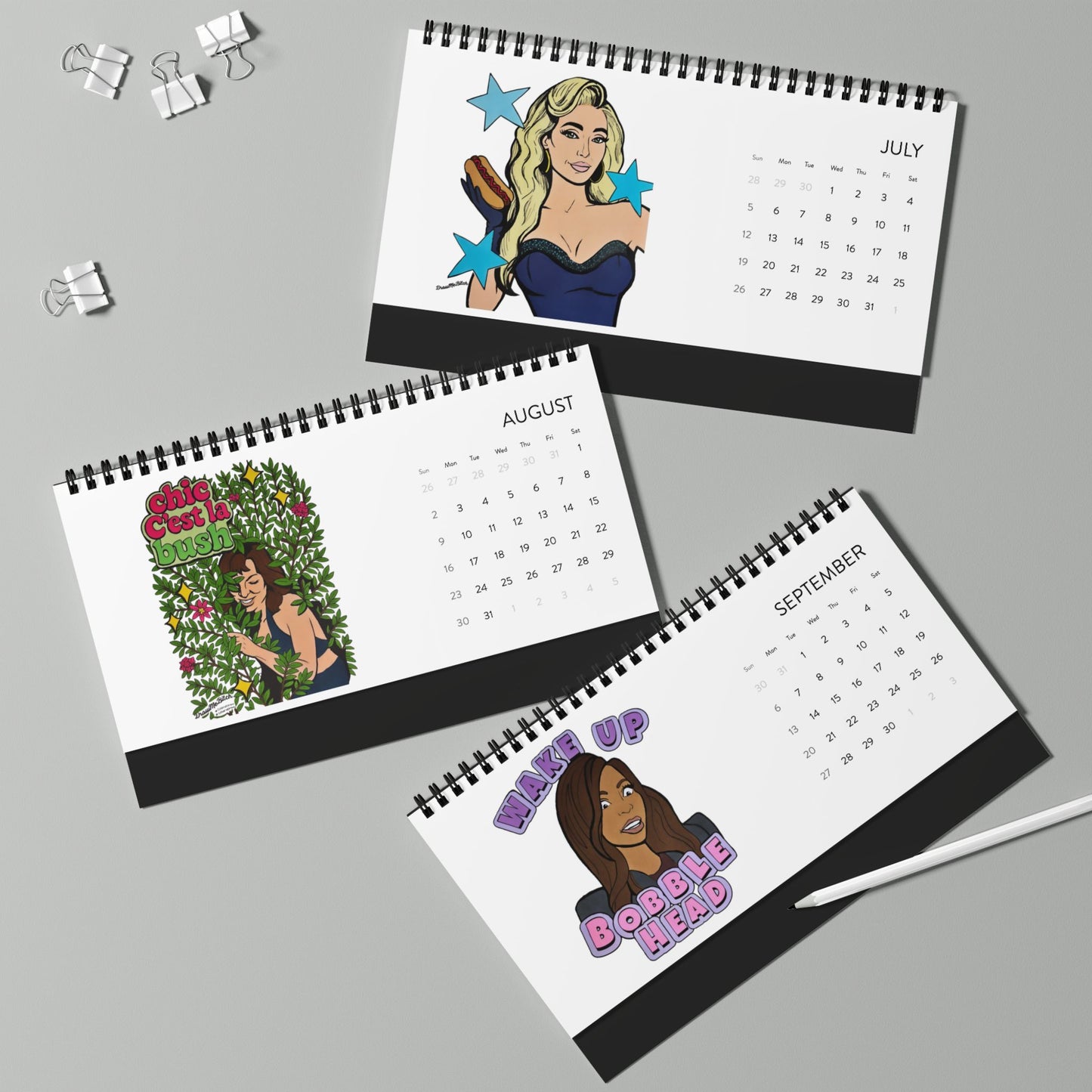 Real Housewives of 2026 by ColorUsBravo, 5" x 10" Desktop Calendar