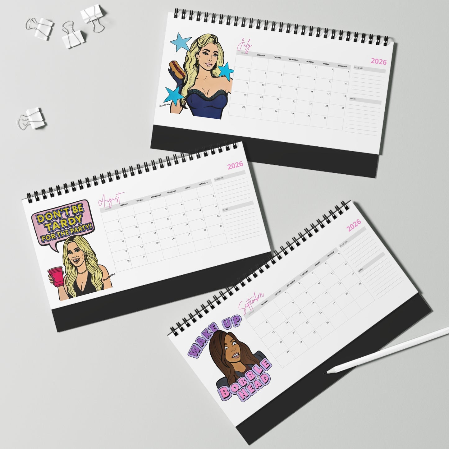 The Real Housewives of 2026, Desktop Calendar, Featuring Various Real Housewives from Bravo TV