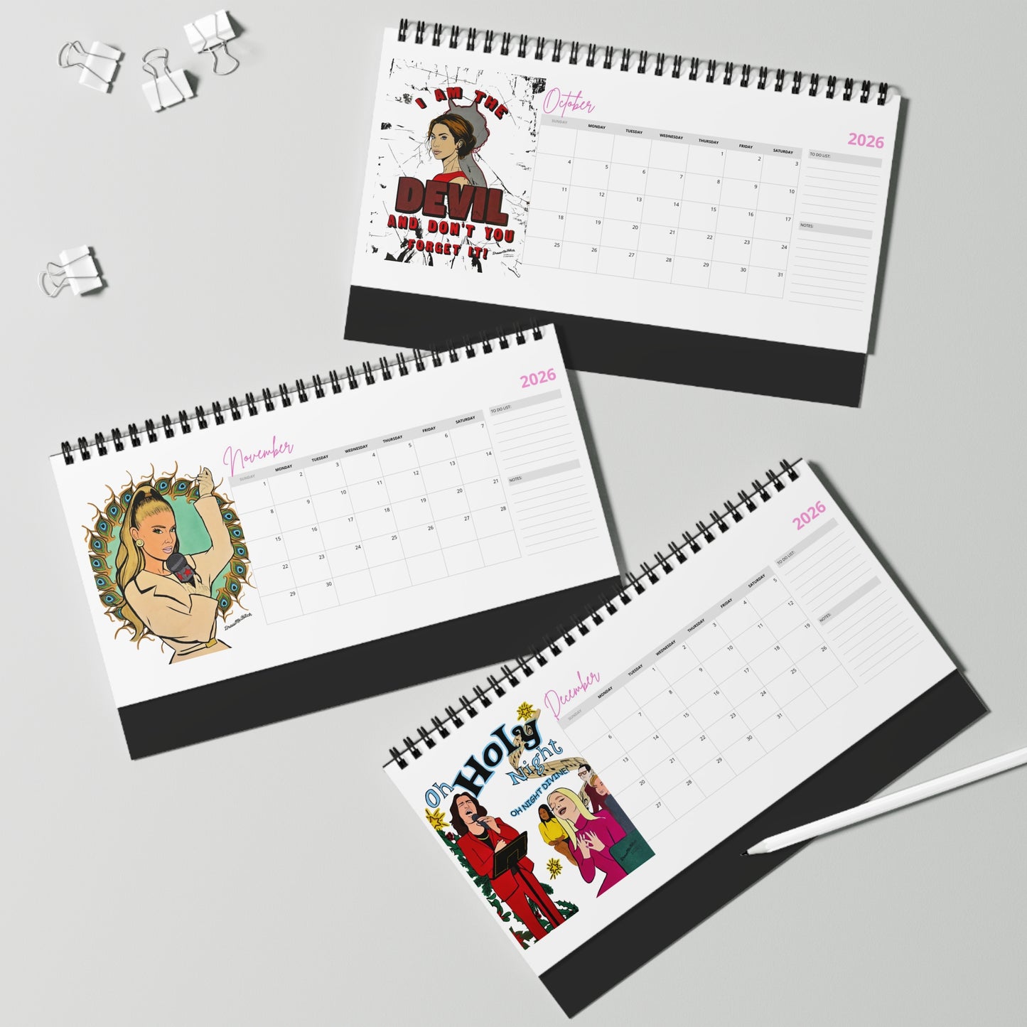 The Real Housewives of 2026, Desktop Calendar, Featuring Various Real Housewives from Bravo TV