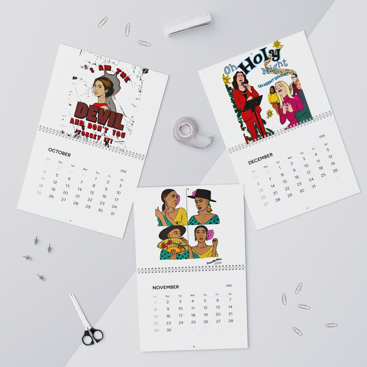 Real Housewives of 2026 by ColorUsBravo, 8" x 10" Wall Calendar