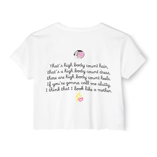 RHOSLC "High Body Count Hair", Cropped Tee, Featuring Angie K