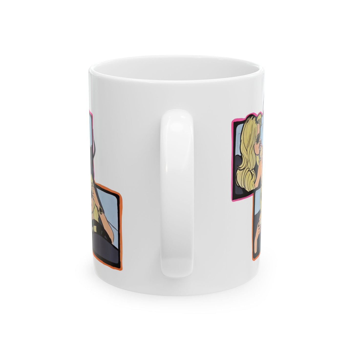 RHOA Kim Driving Wigs & Cigs, Ceramic Mug, (11oz, 15oz) Featuring Kim Zolciak
