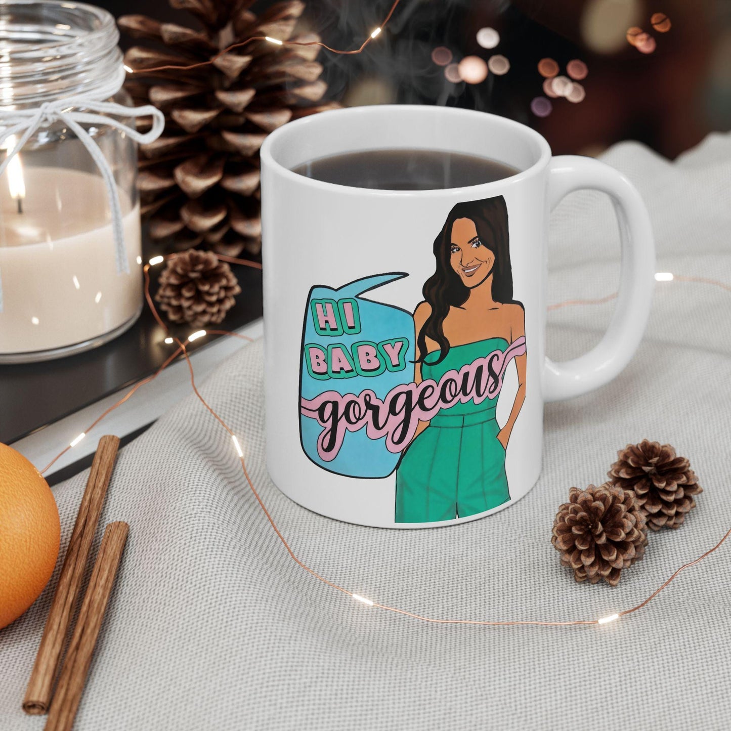 RHOSLC "Hey Baby Gorgeous!" featuring Lisa Barlow, Ceramic Mug