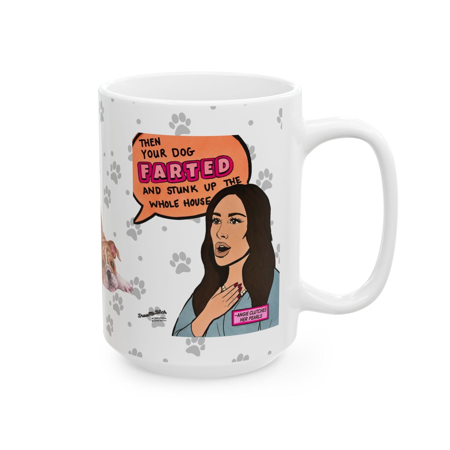 RHOSLC Mary vs. Angie Farts, Ceramic Mug, (11oz, 15oz) Featuring Mary Cosby and Angie Katsanevas