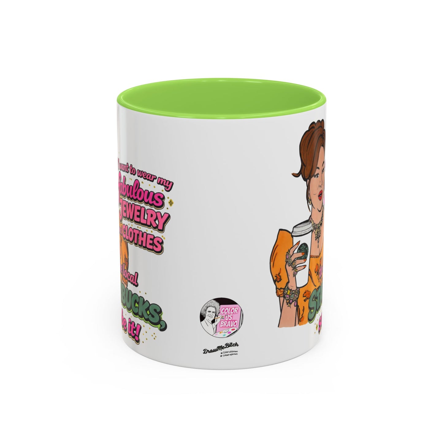 RHOBH Jenn Tilley Jewels and Coffee, Ceramic Mug, Various Sizes & Colors, featuring Jennifer Tilley