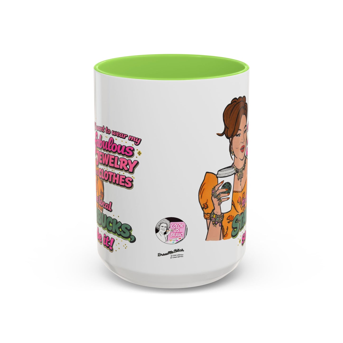 RHOBH Jenn Tilley Jewels and Coffee, Ceramic Mug, Various Sizes & Colors, featuring Jennifer Tilley