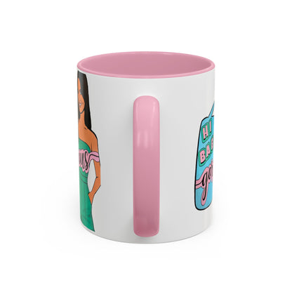 RHOSLC, "Hey Baby Gorgeous!" Ceramic Mug, (11oz, 15oz)  featuring Lisa Barlow