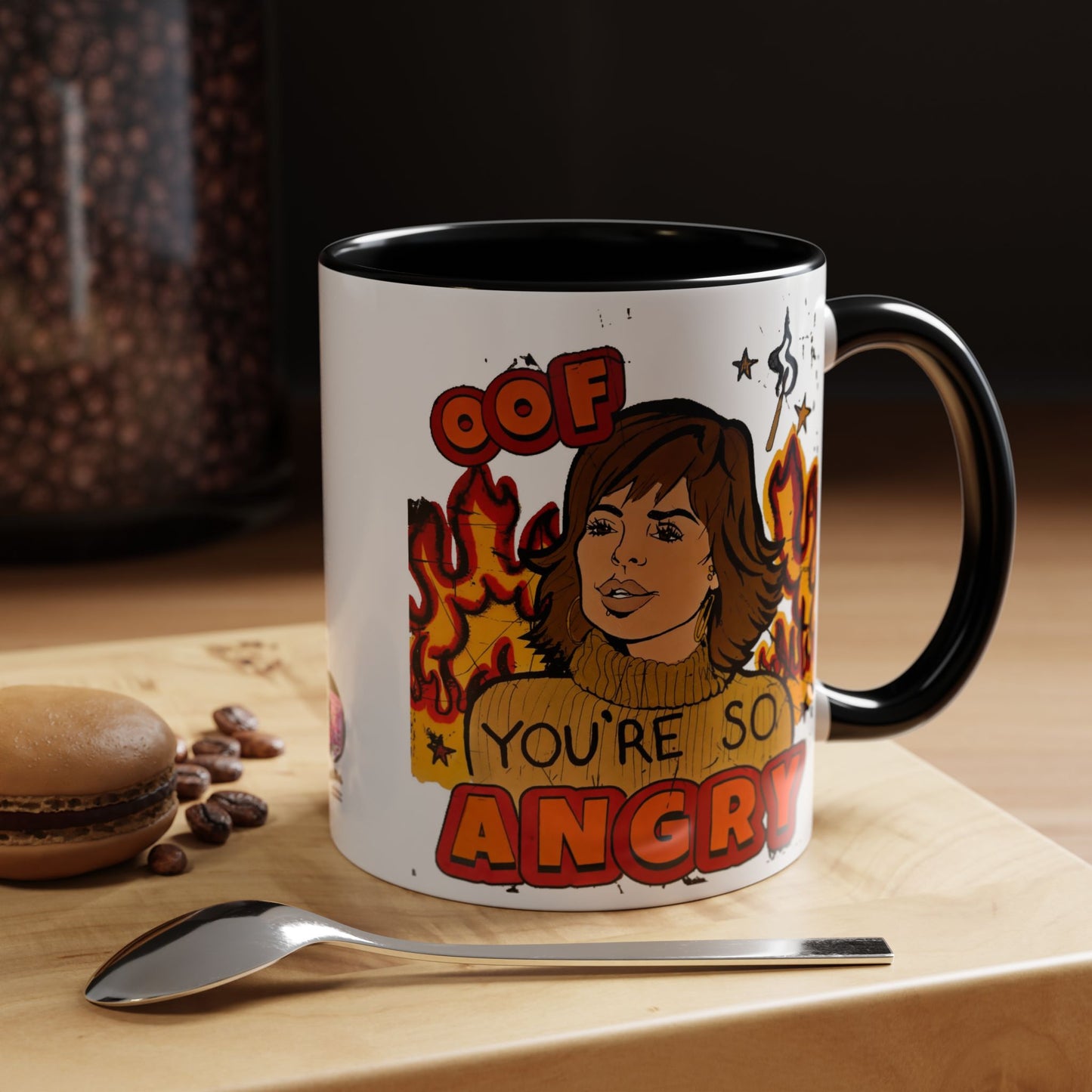 RHOBH, "OOF You're Angry" Ceramic Mug, (11oz, 15oz) featuring Lisa Rinna