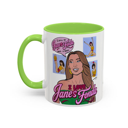 RHORI Alicia Loves Janes Fonda, Ceramic Mug, (11oz, 15oz) featuring Kelsey Swanson & Rosie Woods