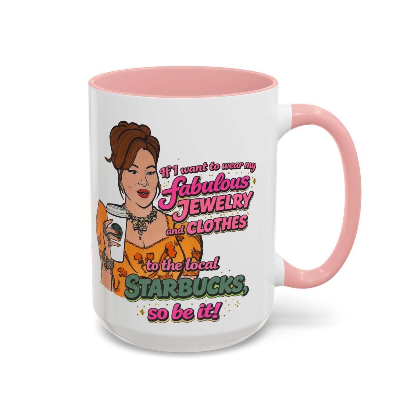 RHOBH Jenn Tilley Jewels and Coffee, Ceramic Mug, Various Sizes & Colors, featuring Jennifer Tilley