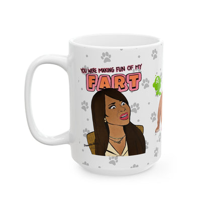 RHOSLC Mary vs. Angie Farts, Ceramic Mug, (11oz, 15oz) Featuring Mary Cosby and Angie Katsanevas