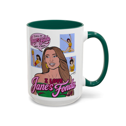 RHORI Alicia Loves Janes Fonda, Ceramic Mug, (11oz, 15oz) featuring Kelsey Swanson & Rosie Woods