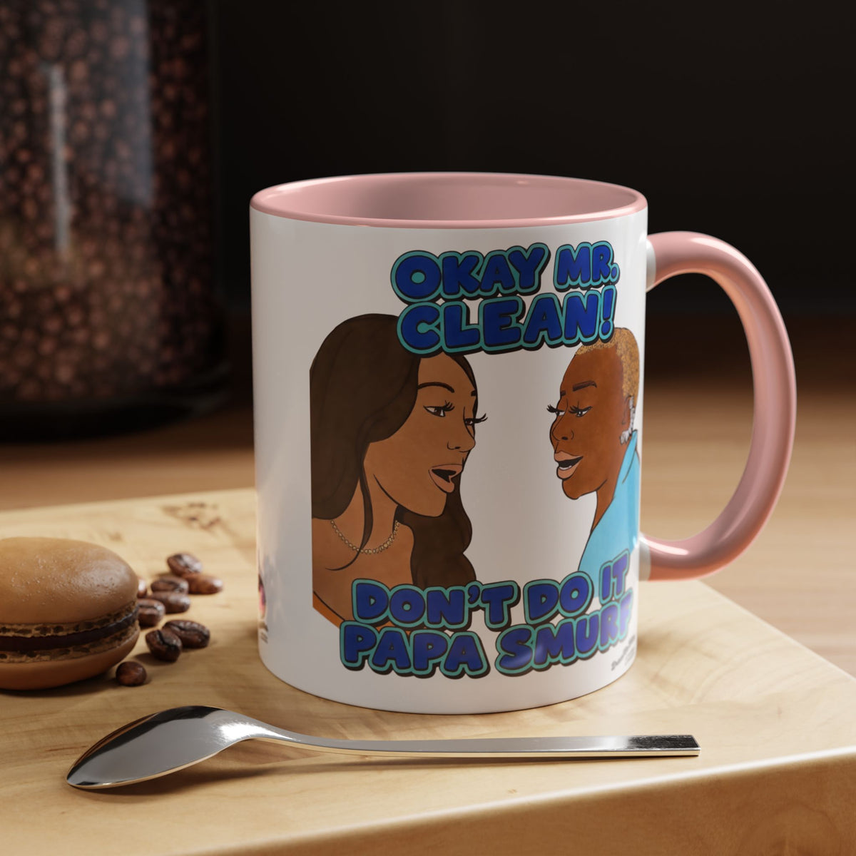 RHOA Angela vs. Pinky OK Mr. Clean, Ceramic Mug, Various Sizes & Colors, featuring Angela Oakley and Pinky Cole