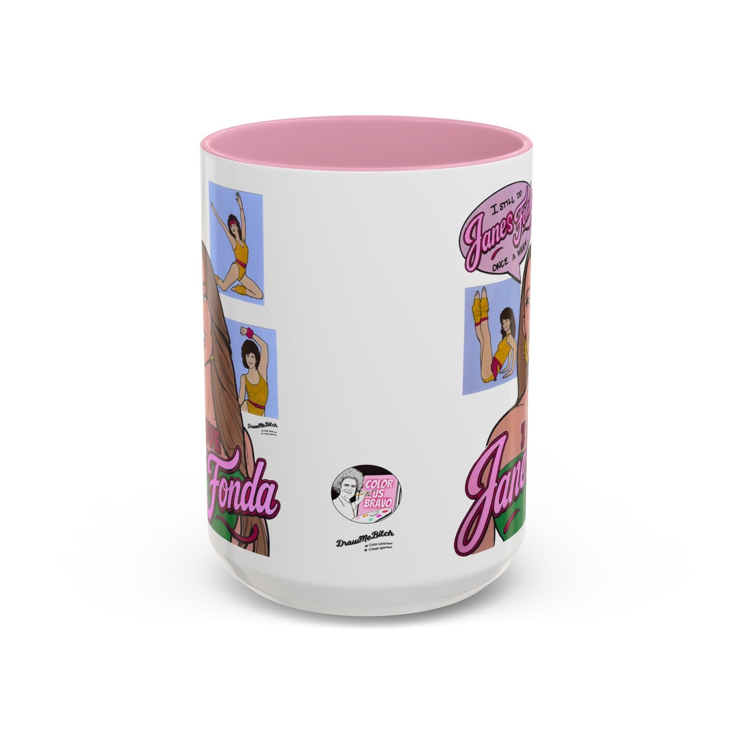 RHORI Alicia Loves Janes Fonda, Ceramic Mug, (11oz, 15oz) featuring Kelsey Swanson & Rosie Woods