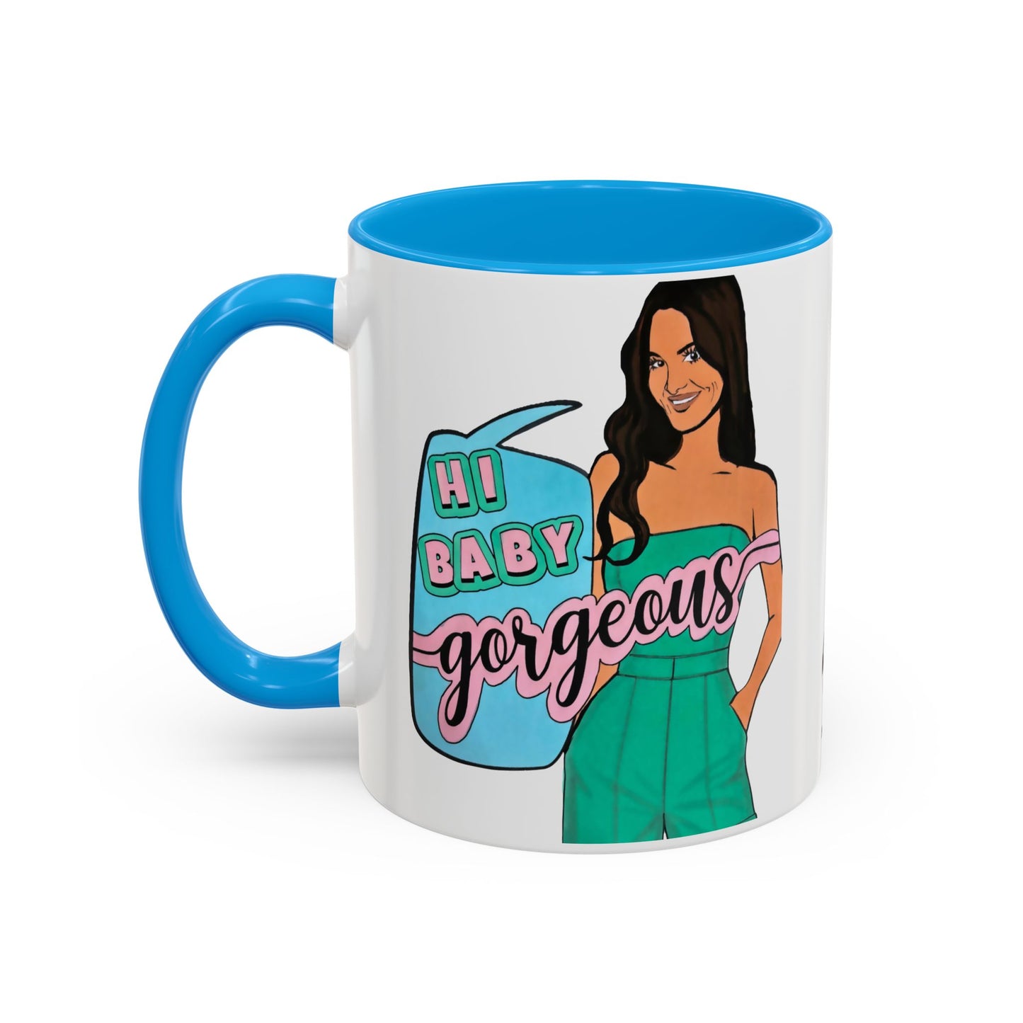 RHOSLC, "Hey Baby Gorgeous!" Ceramic Mug, (11oz, 15oz)  featuring Lisa Barlow