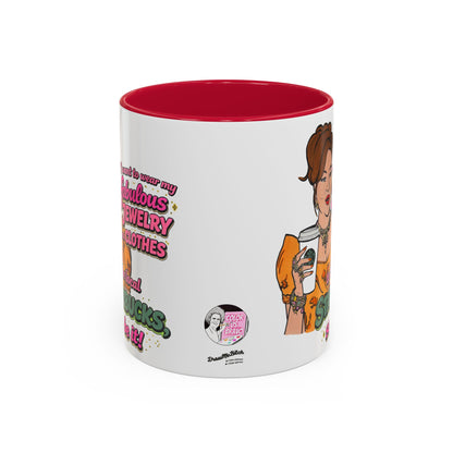RHOBH Jenn Tilley Jewels and Coffee, Ceramic Mug, Various Sizes & Colors, featuring Jennifer Tilley