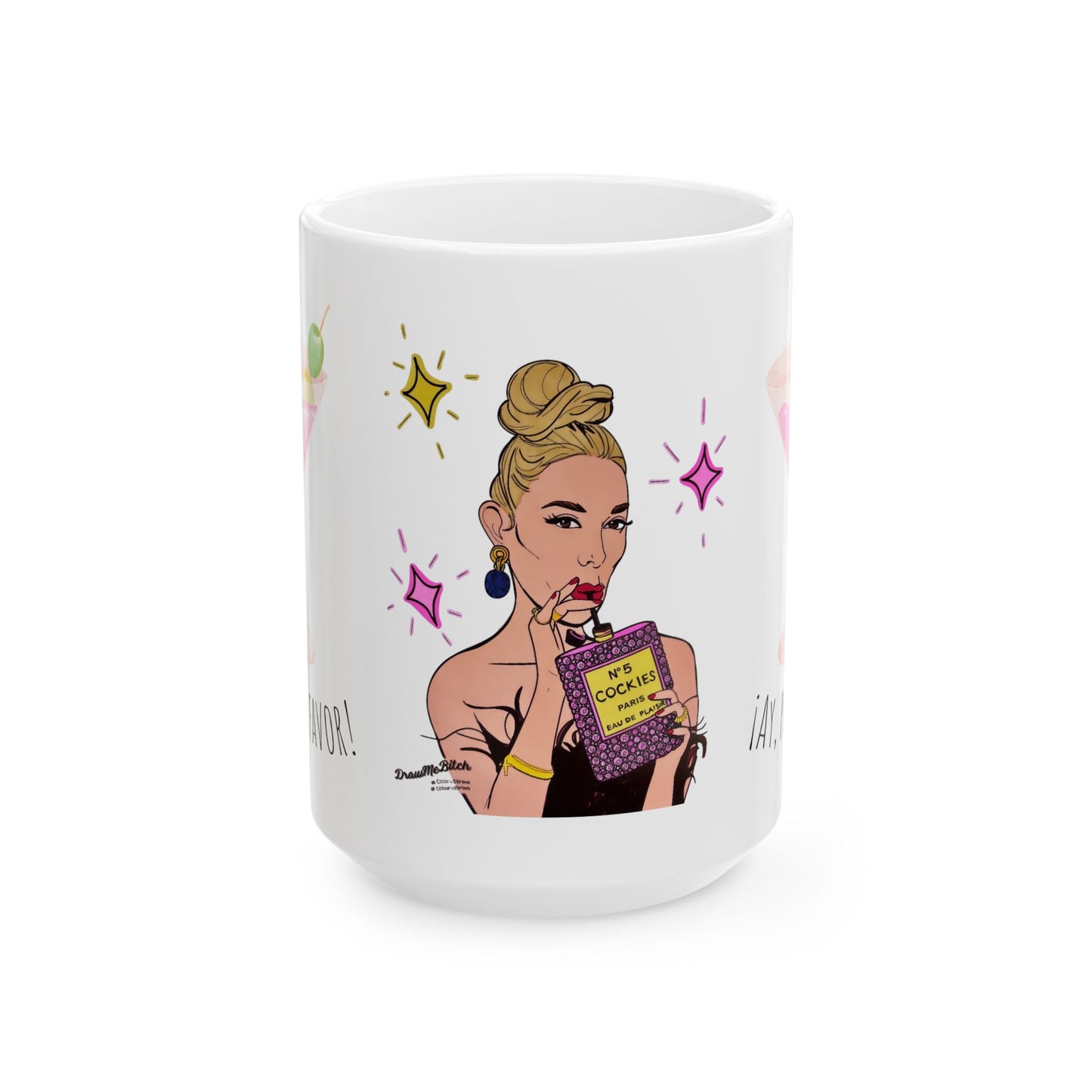 RHOM Marysol Cockies Ay Por Favor!, Ceramic Mug, (11oz, 15oz) Featuring Marysol Patton