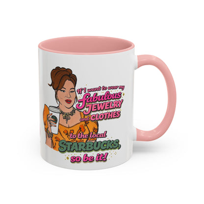 RHOBH Jenn Tilley Jewels and Coffee, Ceramic Mug, Various Sizes & Colors, featuring Jennifer Tilley