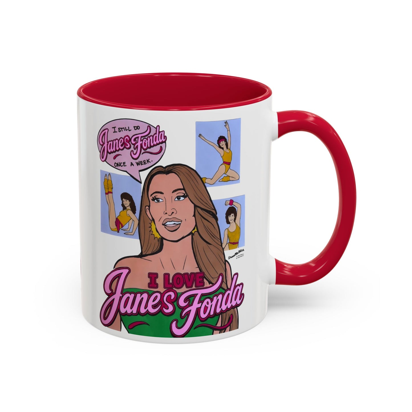 RHORI Alicia Loves Janes Fonda, Ceramic Mug, (11oz, 15oz) featuring Kelsey Swanson & Rosie Woods