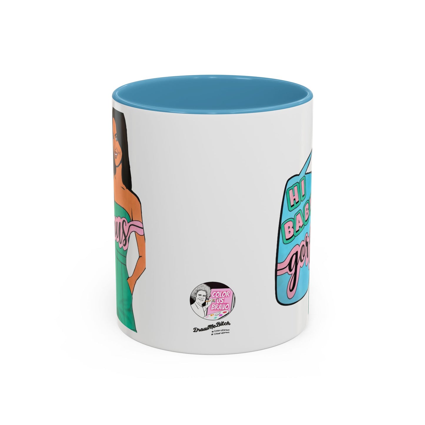RHOSLC, "Hey Baby Gorgeous!" Ceramic Mug, (11oz, 15oz)  featuring Lisa Barlow