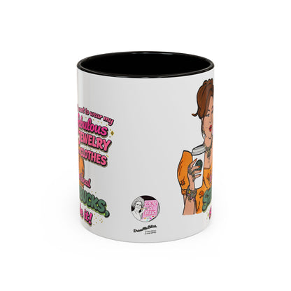 RHOBH Jenn Tilley Jewels and Coffee, Ceramic Mug, Various Sizes & Colors, featuring Jennifer Tilley