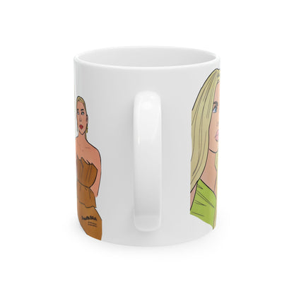 RHOM Alexia & Marysol "Right for the Hole, Wrong for the Soul", Ceramic Mug, (11oz, 15oz) featuring Alexia Nepola and Marysol Patton