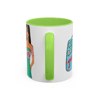 RHOSLC, "Hey Baby Gorgeous!" Ceramic Mug, (11oz, 15oz)  featuring Lisa Barlow