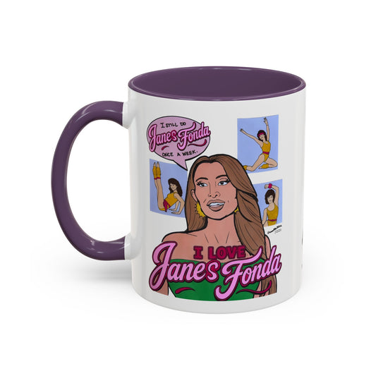 RHORI Alicia Loves Janes Fonda, Ceramic Mug, (11oz, 15oz) featuring Kelsey Swanson & Rosie Woods