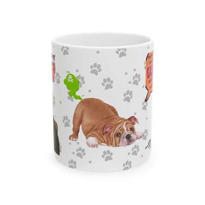 RHOSLC Mary vs. Angie Farts, Ceramic Mug, (11oz, 15oz) Featuring Mary Cosby and Angie Katsanevas