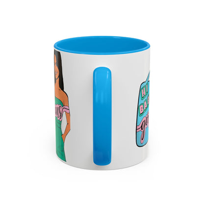 RHOSLC, "Hey Baby Gorgeous!" Ceramic Mug, (11oz, 15oz)  featuring Lisa Barlow