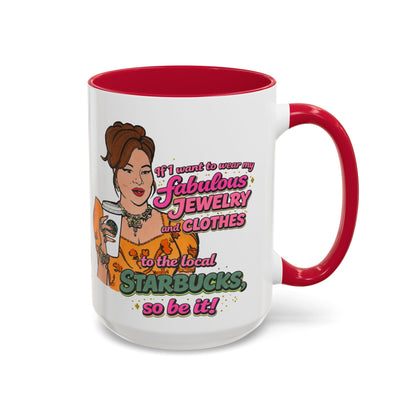 RHOBH Jenn Tilley Jewels and Coffee, Ceramic Mug, Various Sizes & Colors, featuring Jennifer Tilley