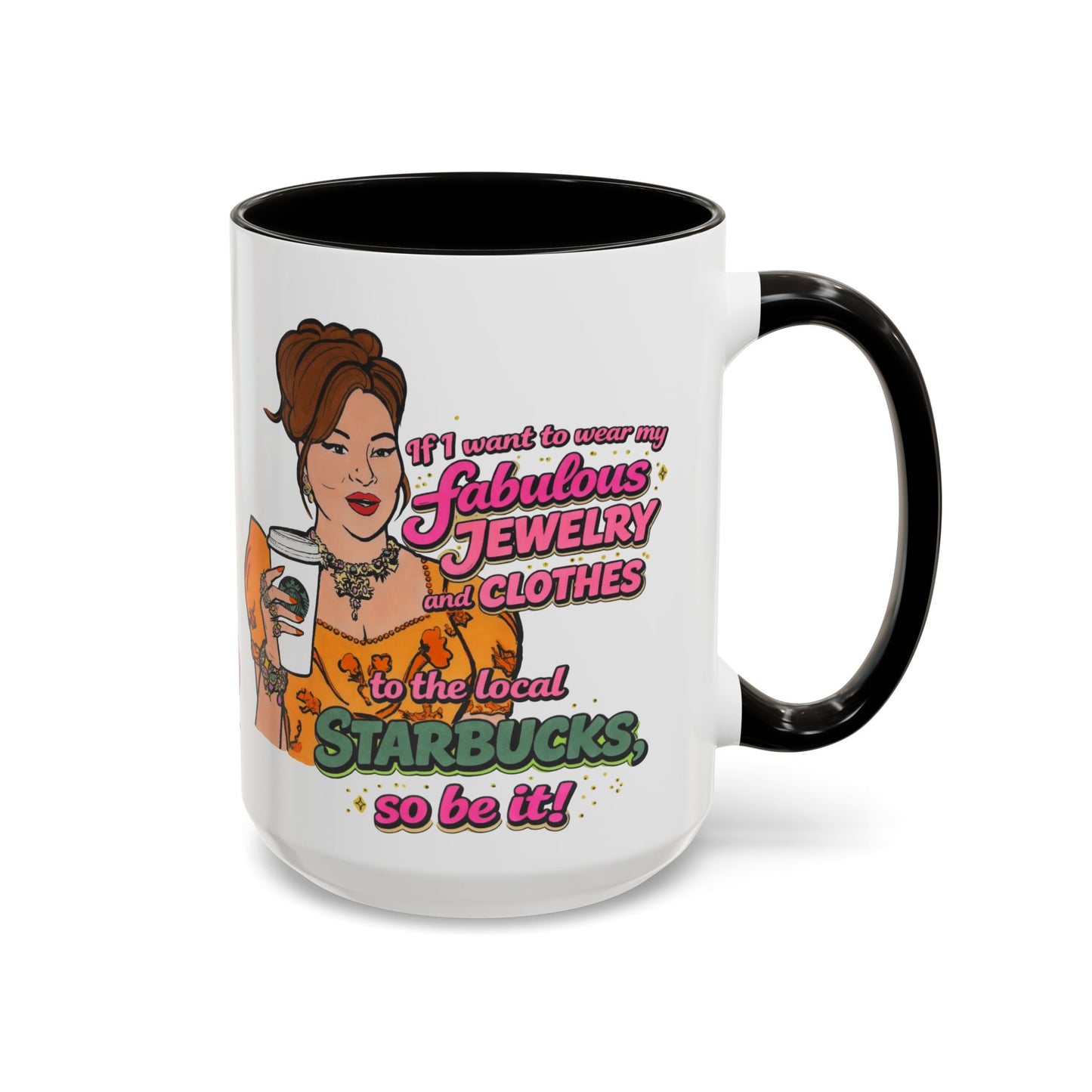 RHOBH Jenn Tilley Jewels and Coffee, Ceramic Mug, Various Sizes & Colors, featuring Jennifer Tilley