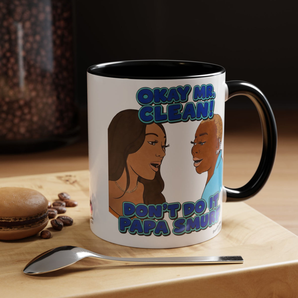 RHOA Angela vs. Pinky OK Mr. Clean, Ceramic Mug, Various Sizes & Colors, featuring Angela Oakley and Pinky Cole