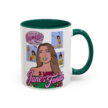 RHORI Alicia Loves Janes Fonda, Ceramic Mug, (11oz, 15oz) featuring Kelsey Swanson & Rosie Woods