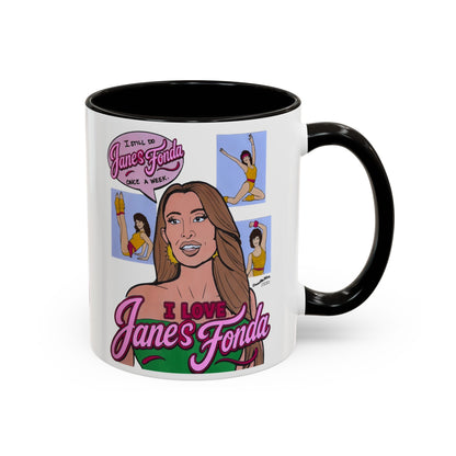 RHORI Alicia Loves Janes Fonda, Ceramic Mug, (11oz, 15oz) featuring Kelsey Swanson & Rosie Woods