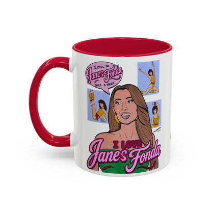RHORI Alicia Loves Janes Fonda, Ceramic Mug, (11oz, 15oz) featuring Kelsey Swanson & Rosie Woods