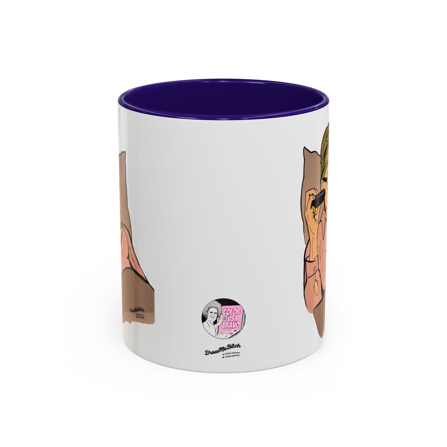 RHONY Sonja in bed with a Crown, Ceramic Mug, (11oz, 15oz) featuring Sonja Morgan