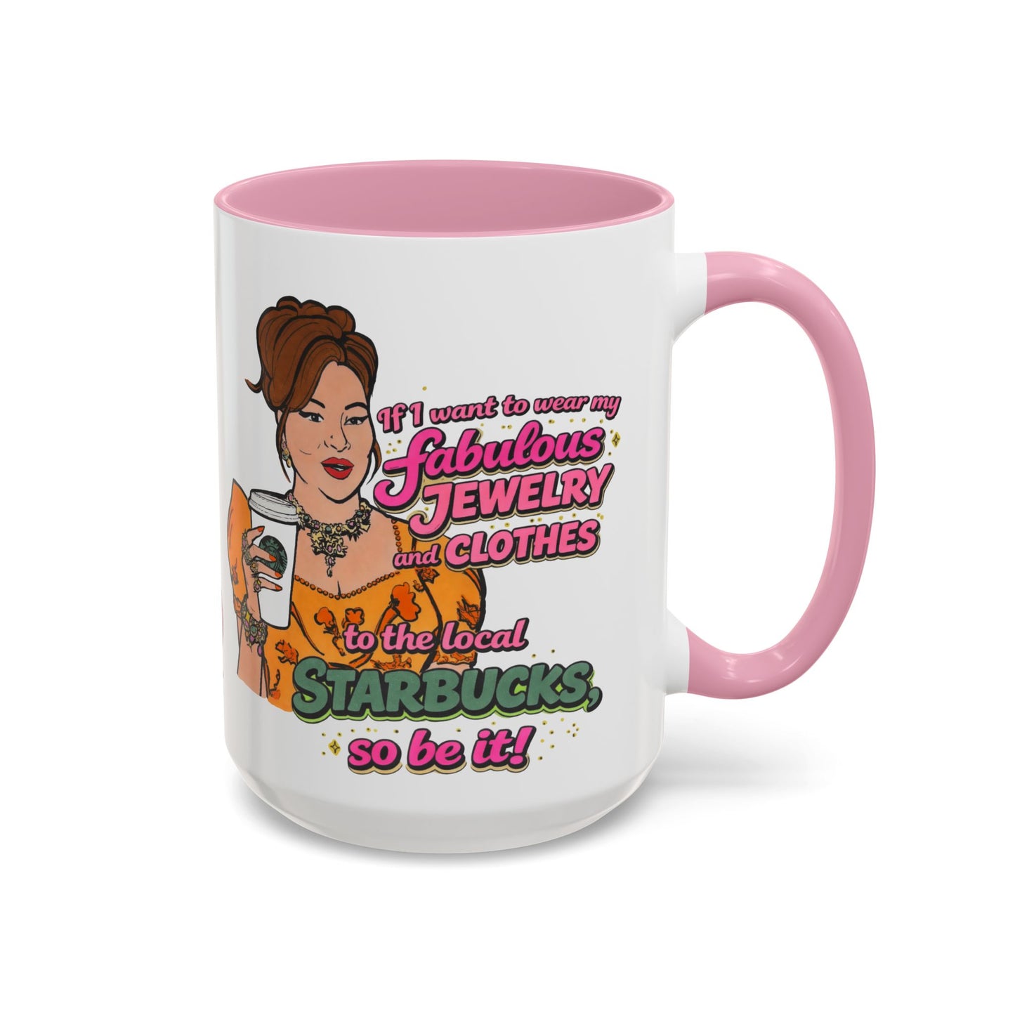 RHOBH Jenn Tilley Jewels and Coffee, Ceramic Mug, Various Sizes & Colors, featuring Jennifer Tilley