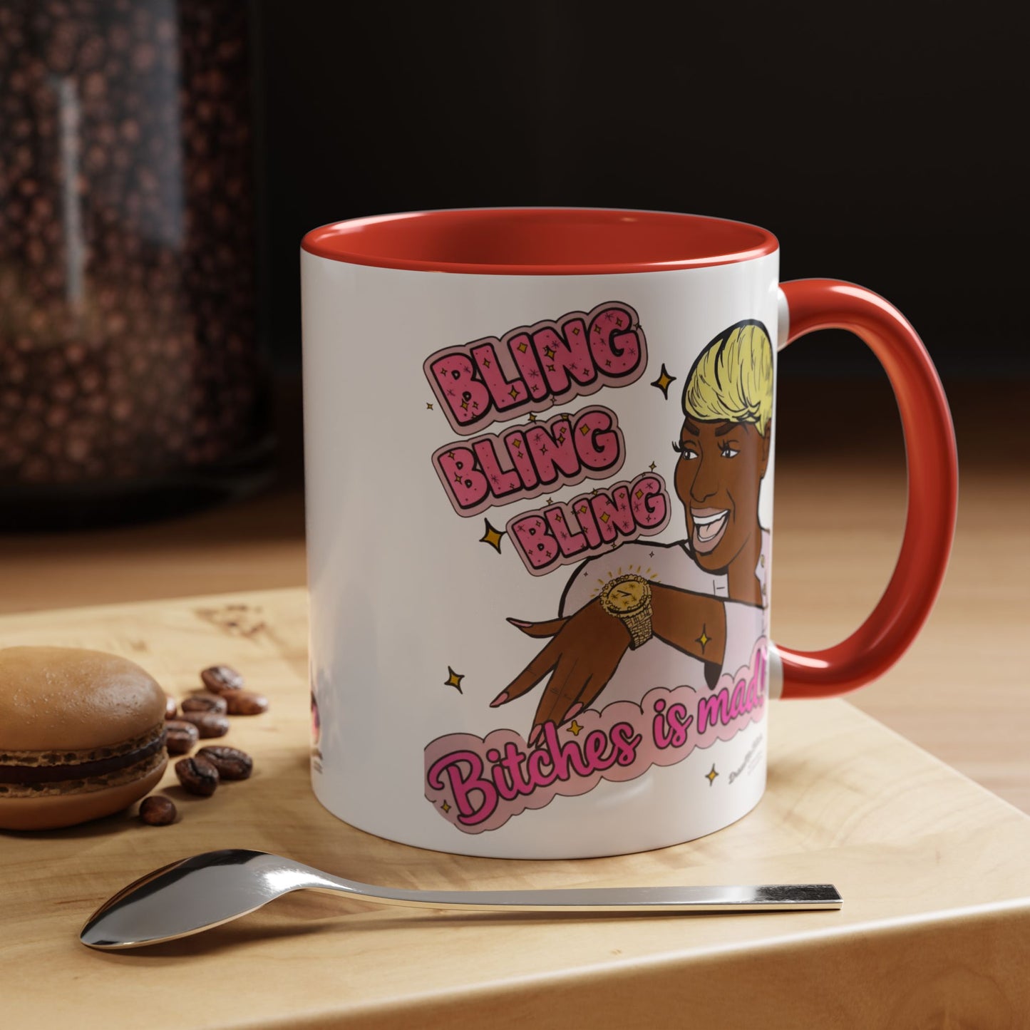 RHOA Nene Bling Bling Bitches is Mad, Ceramic Mug, Various Sizes & Colors, featuring Nene Leakes