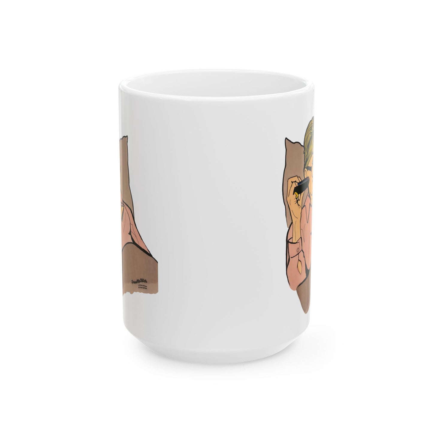 RHONY Sonja in bed with a Crown, Ceramic Mug, (11oz, 15oz) featuring Sonja Morgan