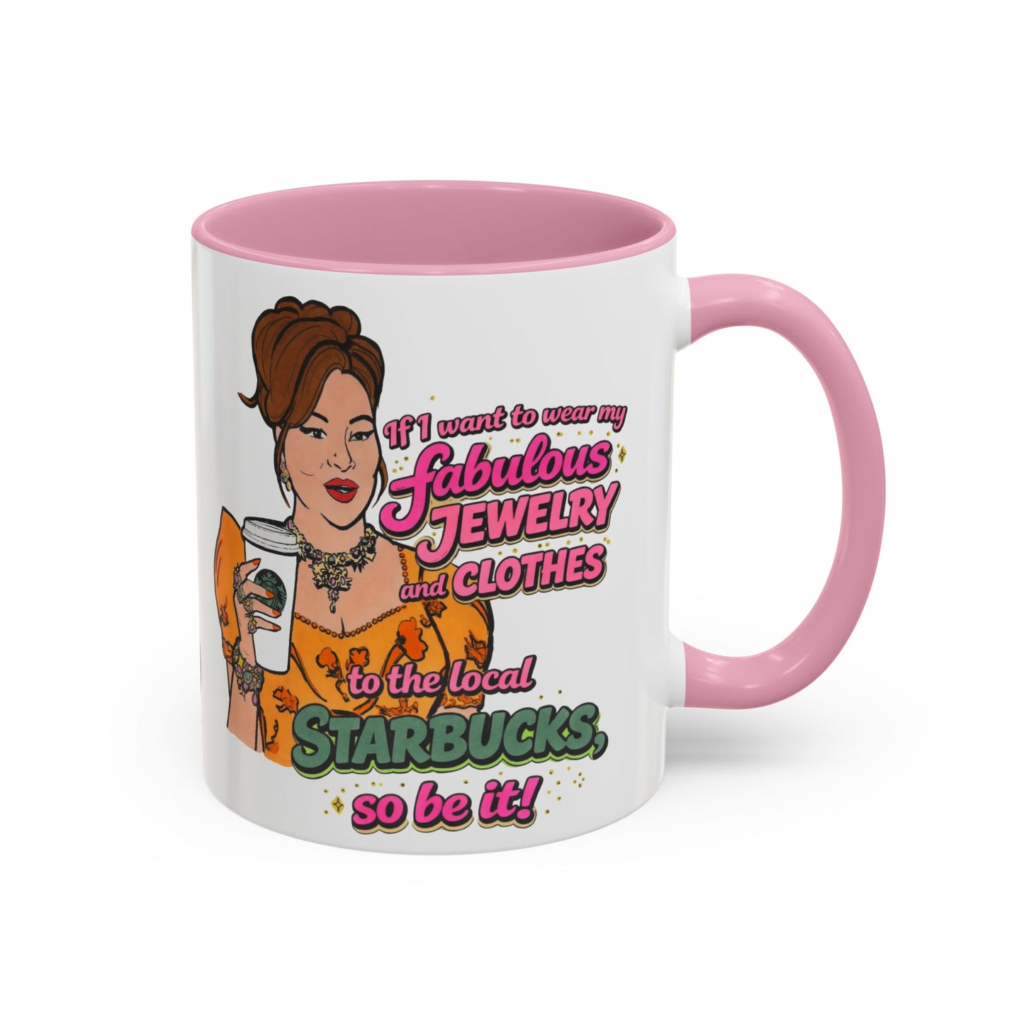 RHOBH Jenn Tilley Jewels and Coffee, Ceramic Mug, Various Sizes & Colors, featuring Jennifer Tilley