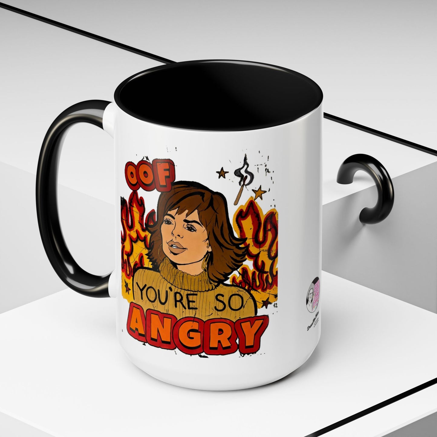 RHOBH, "OOF You're Angry" Ceramic Mug, (11oz, 15oz) featuring Lisa Rinna