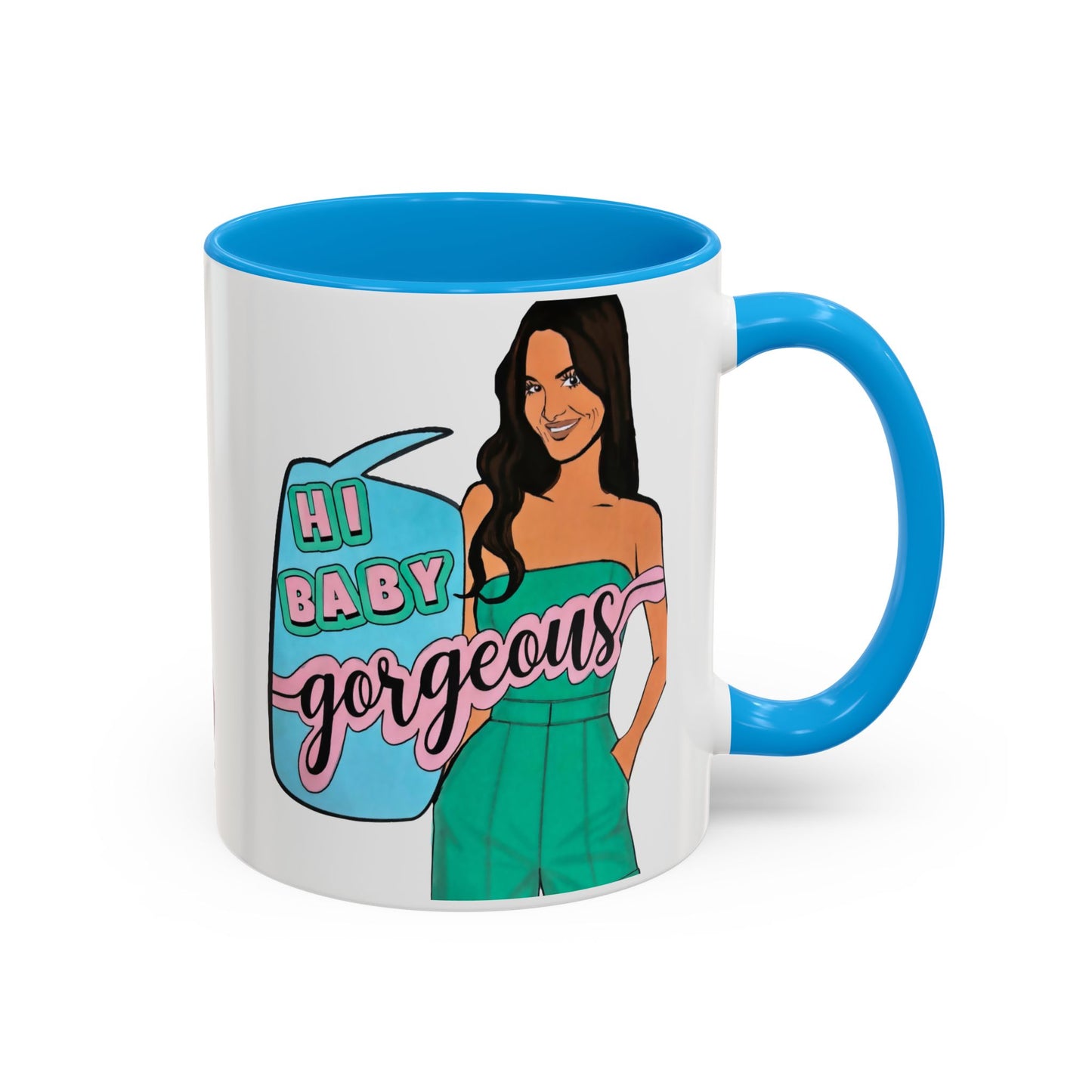 RHOSLC, "Hey Baby Gorgeous!" Ceramic Mug, (11oz, 15oz)  featuring Lisa Barlow