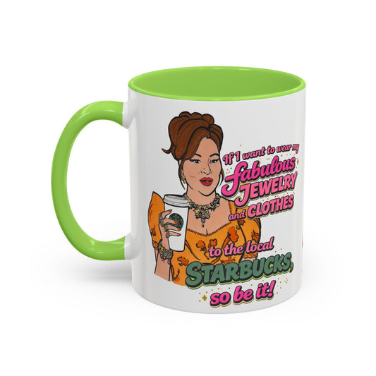RHOBH Jenn Tilley Jewels and Coffee, Ceramic Mug, Various Sizes & Colors, featuring Jennifer Tilley